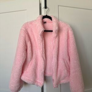 SHEIN Pink Fuzzy Jacket